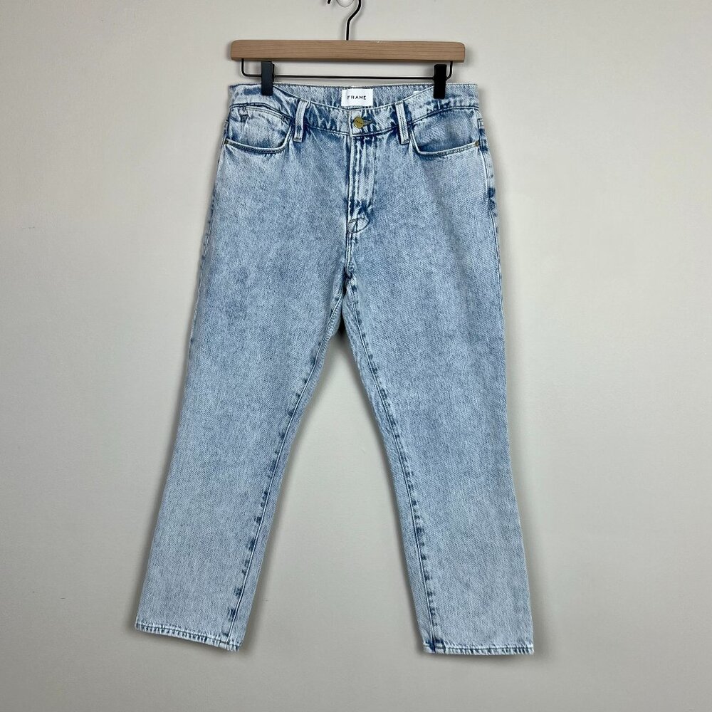 Frame Womens Le High Straight Jeans High Rise Whisper Light Wash Size 27 EUC